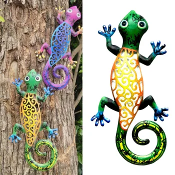 Sienos Kabo Gecko Artworkd Dekoratyvinis Driežas Lauko Sodo Dekoro Geltona