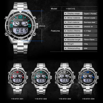 SINOBI Viršuje Prabangos Prekės ženklo Vyrai Šoko Laikrodžiai, Sportiniai Laikrodžiai Skaitmeniniai Žiūrėti Karinės LED Laikrodis Relogio Masculino Rolexable 2019