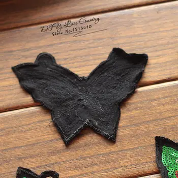 Size9*12cm(5pieces/lot) Siuvimo metaliniais blizgančiais drugelis Drabužių Siuvinėjimo Nėrinių pleistras aplikacijos
