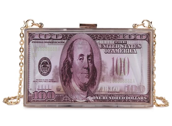 Skaidrus Akrilo Dolerio Dizaino dėžutė Sankabos Krepšys Mažų Crossbody Krepšys Moterims 2020 Pinigų Maišas, Piniginės ir Rankinės Pečių Maišą