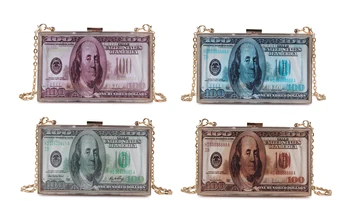 Skaidrus Akrilo Dolerio Dizaino dėžutė Sankabos Krepšys Mažų Crossbody Krepšys Moterims 2020 Pinigų Maišas, Piniginės ir Rankinės Pečių Maišą