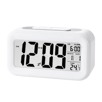 Skaitmeninis Laikrodis-Žadintuvas,LED Ekranas, Laikrodžiai Atidėti Aktyvuotas Naktį Šviesos Dieną, Kalendorius, Temperatūra, Miegamojo Home Office