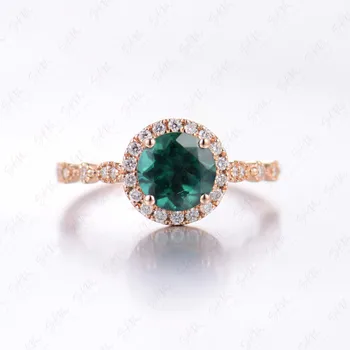 SKM Subtilus žiedų Smaragdas žiedai moterims 14k 18k rose gold diamond Sužadėtuvių žiedai dizaineris Prabanga Fine Jewelry