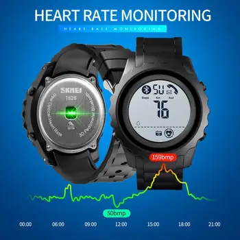 SKMEI Smart Skaitmeniniai Laikrodžiai vyriški Žiūrėti APP Priminti Kalorijų Smartwatch Vandeniui 