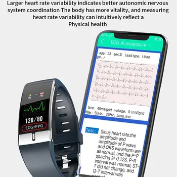 Smart EKG kūno temperatūra apyrankę EKG PPG Širdies ritmo Temperatūros Matavimo Vandeniui Fitneso Tracler Vyrų, Moterų Sveikatos Žiūrėti