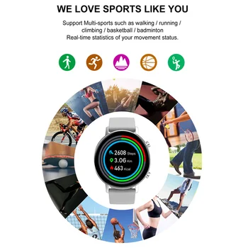 Smart Žiūrėti Visą Ratą Jutiklinis Ekranas 360*360 Širdies ritmo Kelis Sporto Rūšių Moterų, Vyrų Sporto Smartwatch 