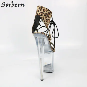 Sorbern Leopard Kulkšnies Dirželiai Aišku, Aukštakulniai Sandalai Kulniukai Kilimo Ir Tūpimo Tako Batai Moterų Avalynė Skaidrius Aukštakulnius Ponios Vasaros Sandalai