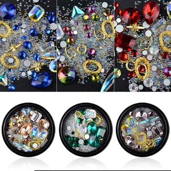 Spalvinga Nagų Nulenkti Profiliuoti Diamond Skaidrus, AB Kristalų, Stiklo Gręžimo 