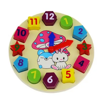 Spalvingi Mediniai 12 Skaičių Dėlionė Skaitmeninis Geometrijos Laikrodis Kūdikių Švietimo Medinis Laikrodis Žaislas Vaikams, Vaikams, Žaislai, Dovanos