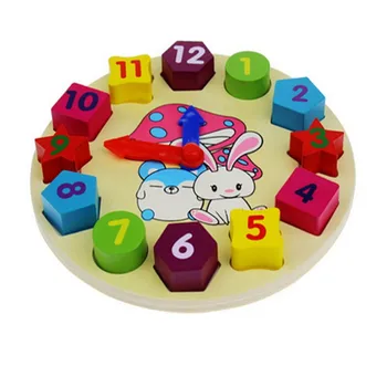 Spalvingi Mediniai 12 Skaičių Dėlionė Skaitmeninis Geometrijos Laikrodis Kūdikių Švietimo Medinis Laikrodis Žaislas Vaikams, Vaikams, Žaislai, Dovanos