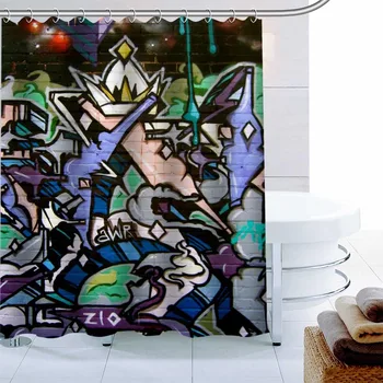 Stilius Graffiti Dušo Užuolaidos Palmių Dekoras atsparus Vandeniui Poliesterinio Audinio Vonios Užuolaidų 180X180cm Ekologiškas Vonios Uždanga