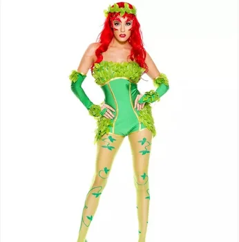 Suaugusiųjų Halloween Kostiumai Cosplay, Anime, Žalia Miško Elfas Suknelė Drabužių Cosplay Išgalvotas Ponios Sexy Kostiumai, Medžio Demonas Disfraz