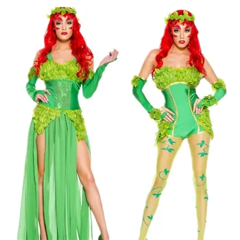 Suaugusiųjų Halloween Kostiumai Cosplay, Anime, Žalia Miško Elfas Suknelė Drabužių Cosplay Išgalvotas Ponios Sexy Kostiumai, Medžio Demonas Disfraz