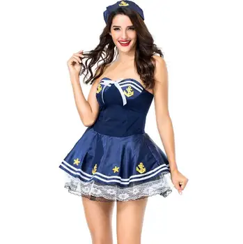 Suaugusiųjų Helovinas Moterų Seksualus, Mielas Kostiumas Sailor Jūrmylių Jūrų Laivyno Kostiumai Šalis Fancy Dress Cosplay Sailor Žaidimas Uniformas A290