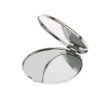 Sulankstomas kišeninis veidrodėlis, Kosmetikos Kompaktiškas Makiažo Veidrodėliai - Sidabrinė