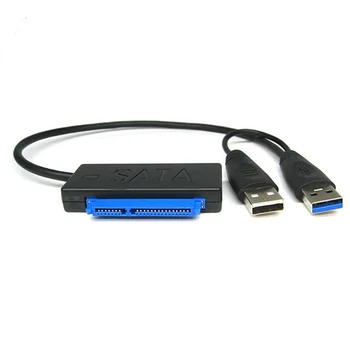 Super Greitis USB 3.0 prie SATA 7+15 22Pin Keitiklis su USB Adapterio Kabeliu Maitinimo Laidas 2,5