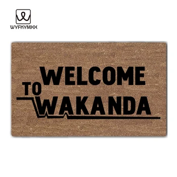 Sveiki atvykę į Wakanda austi lauko kilimėlis dizaino słomianka įėjimo durų Juokinga, Priekiniai patalpų kilimų mat ne slydimo 18 x 30 durų kilimėlis
