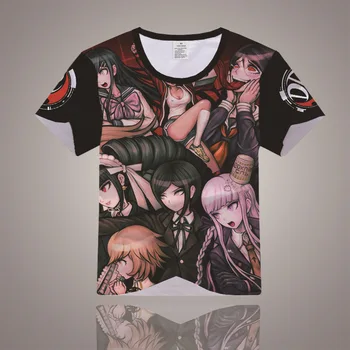 T-Shirt Danganronpa Kostiumas Monokuma marškinėlius Vyrai Moterys Spausdinti Viršūnes Naegi Makoto Cosplay, Anime Suaugusiems
