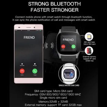 T8 Bluetooth palaiko SIM TF kortelei kamera miego stebėjimo pedometer smart žiūrėti vyriški žiūrėti ponios žiūrėti
