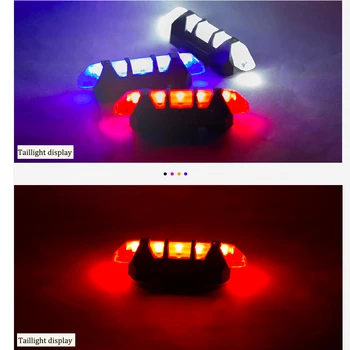 TANDT Dviračio Žibintas atsparus Vandeniui Galiniai Šviesos diodų (LED) USB Įkrovimo Kalnų Dviratį Dviračiu Šviesos lempų Saugos Šviesa galiniai