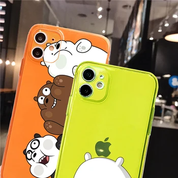 Telefoną Atveju iPhone12 Pro Max 6S 7 8Plus XS XR SE 2020 Padengti Panda Minkštos TPU Dėl 