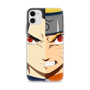 TPU Soft Case for iPhone 7 8 11 Pro XR X XS MAX SE 12 Pro MAX 6 6S Plius 5S 12 Mini Padengti Anime Naruto, Sasuke Telefono Apvalkalas