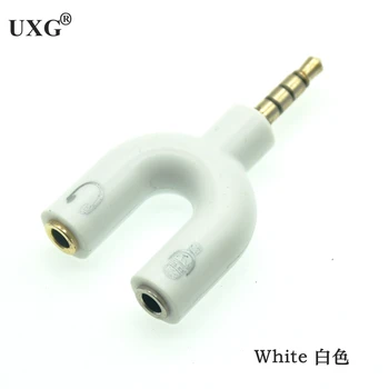 U-adapteris išmaniųjų telefonų, MP3 MP4 grotuvas dual 3.5 mm ausinių kištukas garso kabelis platintojas mikrofono 2 in 1 sukamoji jungtis,