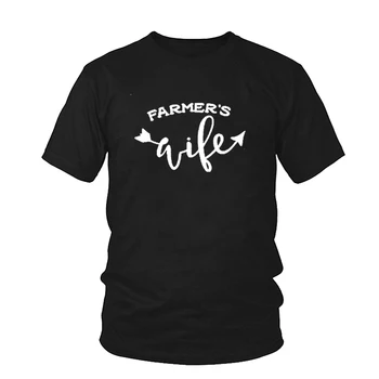 Unisex Juokinga Estetinės Mielas Marškinėliai Lady Komplektus Hipster Tumblr Grafinis Crewneck Tees Ūkininkų Žmonos, Laiško Spausdinimo Viršūnes Tee