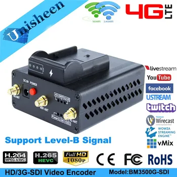 Unisheen 4G LTE H. 264, H. 265 wifi SDI rtmps Video Encoder 3G SDI Siųstuvas ip live Transliacijos encoder belaidžio youtube, facebook
