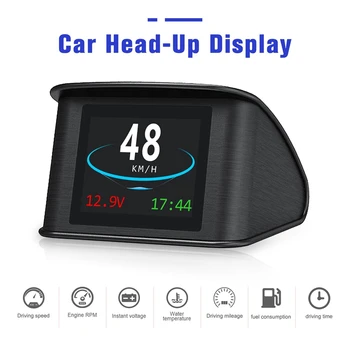 Universalus Automobilių HUD Head Up Display Digital GPS Speeeter su Speedup Bandymo greičio viršijimo Signalizacija su EUOBD 2 Sąsaja