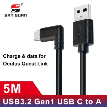 USB C Kabelio 16ft 5m Oculus Quest Nuorodą Kabelis Super Spartos Duomenų Perdavimo & Greito Įkrovimo Kabelis Suderinamas su Oculus Quest saitą