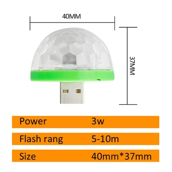 USB Mini LED Nakties Šviesos Spalva Pakeista Garso Muzikos Magija Apšvietimas RGB LED Lempos Lemputė Šalys Dekoravimo