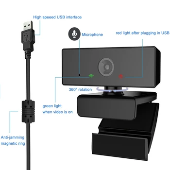 USB Web Kamera 1080P HD Kompiuterio, Fotoaparato, Kameros Built-in Garso Mažinimo Mikrofonas, skirti Vaizdo Transliacijos Conferencin