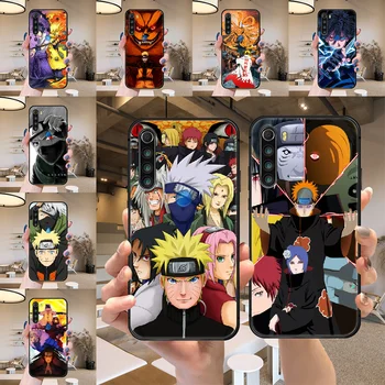 Uzumaki Naruto Anime Kakashi Uchiha Telefoną atveju Xiaomi Redmi Pastaba 7 7A 8 8T 9 9A 9S 10 K30 Pro Ultra black 3D ląstelių viršelis minkštas