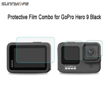 Už GoPro Hero 9 Byloje Apsauginės Plėvelės Combo Grūdinto Stiklo Objektyvas Filmas Priekinė Kamera Screen Protector, skirta GoPro Hero 9 Black