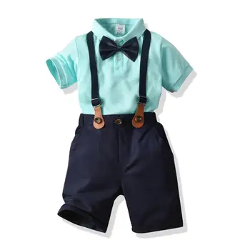 Vaikai berniukai bendras apranga Oficialų Kostiumą, marškinius+rompers Bamblys Vestuvių Smokingas vaikams, apranga gimtadienio šventė