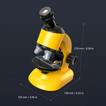 Vaikai Mikroskopo Objektų ir Pavyzdys Stebėjimo 40X~Priartinimas 800X Mini Darbalaukio Pradedantiesiems Mikroskopo Komplektas Vaikams 
