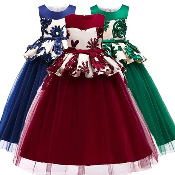 Vaikai Princesė Mergaičių Suknelės Nėriniai Tiulio 3-14 Metų Gėlių Inscenizacija Suknelės Mergaitėms Vestuvių, Gimtadienio Suknelės Vaikams Prom Dresses