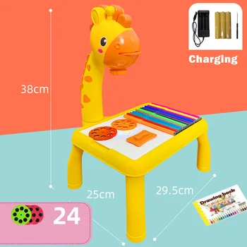 Vaikų Piešimo Stalas su Projektorius Švietimo Žaislai Dainavimo Funkcija Nuimamas Projekcija Tapybos Lentelė Vaikas: X