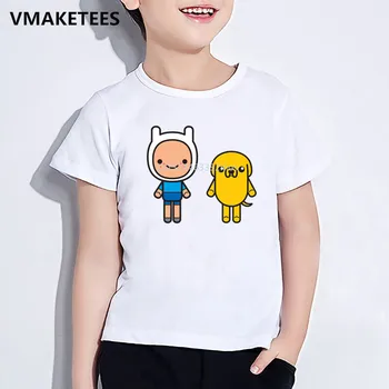 Vaikų Vasaros Mergaičių ir Berniukų marškinėliai Vaikams Suomis Ir Jake Chibi Animacinių filmų Print T-shirt Baby Nuotykių Laikas Juokinga Drabužiai