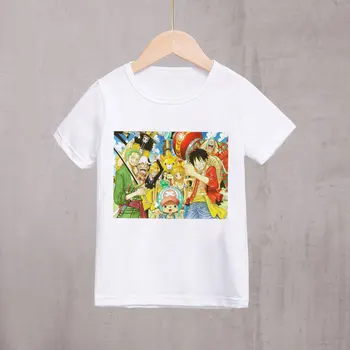 Vasarą naujojoje laidoje, Anime Herojus Marškinėliai Berniukams Piratų Maršrutų Vaikai Viršuje Dizaino Estetika Apvalios Kaklo Baltas Gražus Vaikas Mergina T-shirt