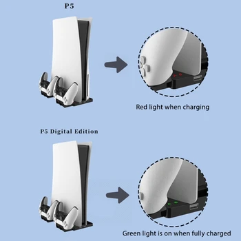 Vertikalus Stovas -Playstation 5 PS5 Konsolės Dual Controller Įkrovimo Stotis 270B