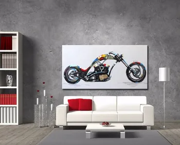 Vežimų aliejaus tapybai šiuolaikinio aliejaus tapybai motociklą ant drobės abstrakčiosios tapybos Sienos Meno tapybos drobės spalvos iki sienos menas