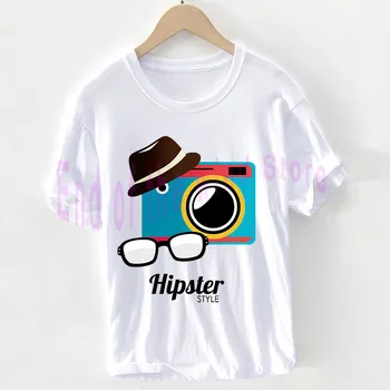 Vintage Camera t marškinėliai, Unisex Mėgautis Cultrue T-shirt Hipster stiliaus Meilės Grafika Viršūnes Medvilnės drabužius moteris/Vyras Pluse Dydis
