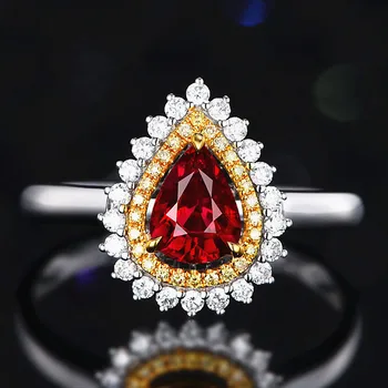Vintage mados ruby brangakmenių red crystal cirkonis deimantų žiedai moterims baltojo aukso, sidabro spalvų papuošalai bijoux bague dovanos