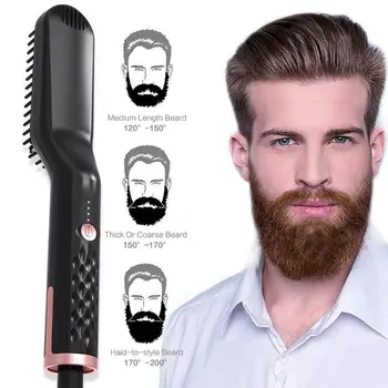 Vyrai Elektriniai Plaukų Šukos Barzda Ištiesinimo Priemonės, Plaukų Kirpimo Curler Formavimo Šepetys