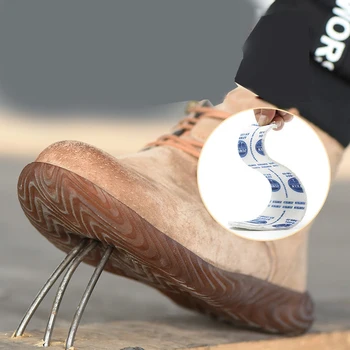 Vyrai Plieno Toe darbo saugos batai Žiemos didelis pliusas, aksomo, šiltas anti-smashing anti-piercing batai atsitiktinis Odos Želė vienintelis batai