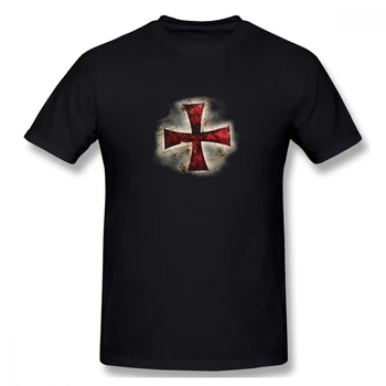Vyras Tamplierius Kryžiaus Juokinga Naujiena Riterių Tamplierių Kryžiaus Viduramžių Vyrų Pagrindinio Trumpas Rankovės 2021 T-Shirt Europos Dydį