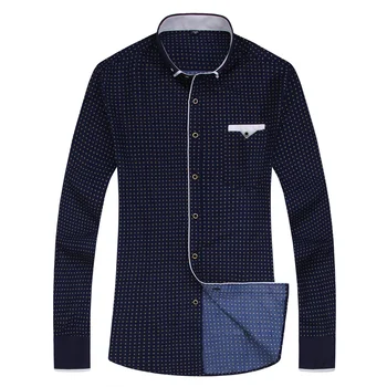 Vyriški Laisvalaikio mados spausdinti, ilgomis rankovėmis marškinėliai su siūlės, mados kišenėje dizainas, minkšti ir cmoda audinio, įrengtas suknelė 8XL