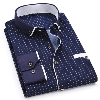 Vyriški Laisvalaikio mados spausdinti, ilgomis rankovėmis marškinėliai su siūlės, mados kišenėje dizainas, minkšti ir cmoda audinio, įrengtas suknelė 8XL